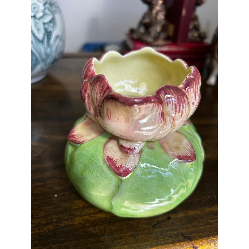 Shorter & Son Staffordshire Hand Painted Flower Cabbage Leaf Creamer England